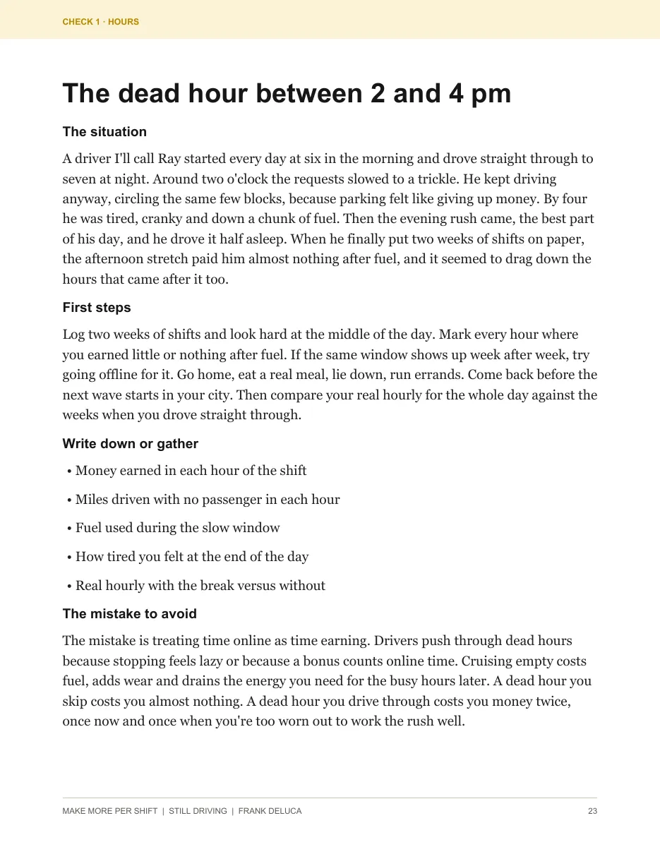 Actual page: Check 1, The dead hour between 2 and 4 pm